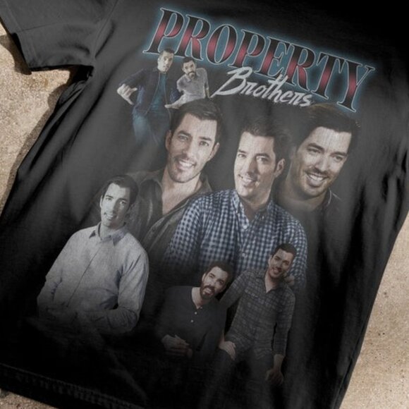 Property Brothers 90s Bootleg HGTV TV Show Retro Graphic Collector Fan Shirt 159 - Picture 2 of 5